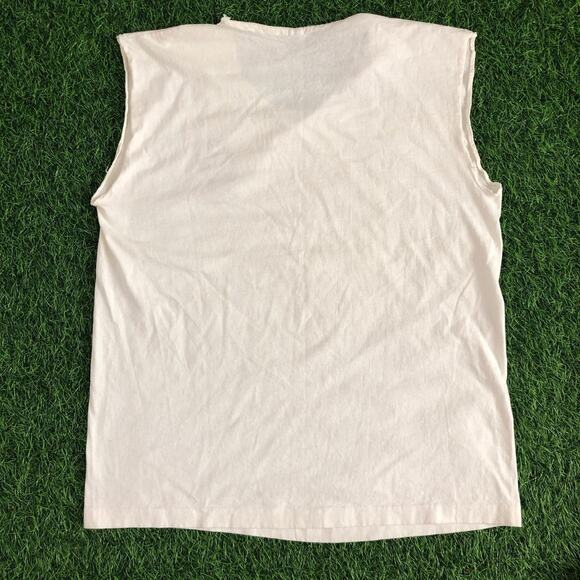 White Vintage Embroidered Tasmanian Devil Graphic Tank Top - Picture 2 of 4